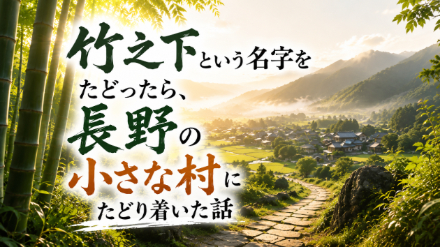 竹之下という名字をたどったら、長野の小さな村にたどり着いた話