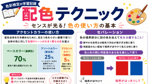  配色テクニックについて学習しました！