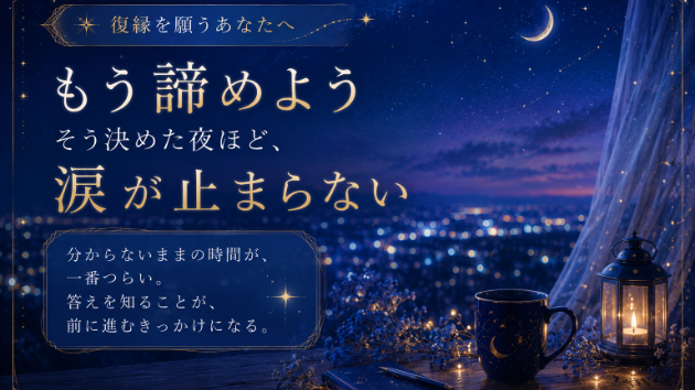 「もう諦めよう」と決めた夜ほど、涙が止まらない