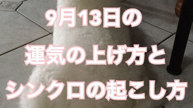 ９月１３日の運気の上げ方とシンクロの起こし方☆彡