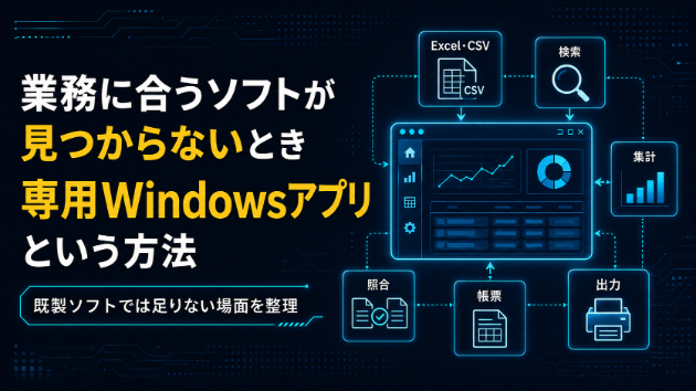 業務に合うソフトが見つからないとき専用Windowsアプリという方法