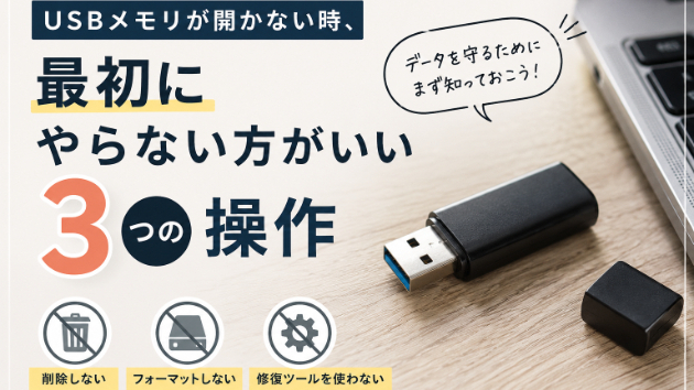 復元ソフトを試す前に。USB・SSDの症状で変わる3つの判断
