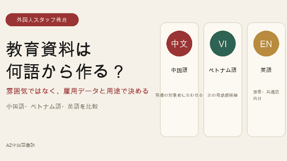 飲食店の外国人スタッフ教育、何語から作るべき？