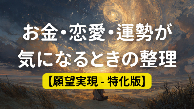 お金・恋愛・運勢が気になるときの『整え方』