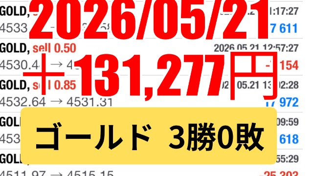 FXスキャル 毎日実戦トレード結果 2026/05/21 ゴールド