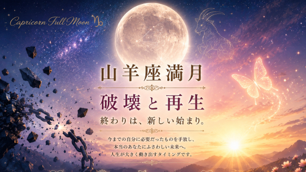 山羊座満月に起きる「破壊と再生」の意味。今、人生が大きく動いている方へ