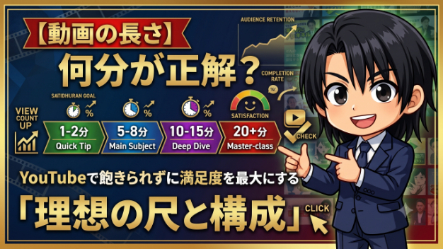 【動画の長さ】何分が正解？YouTubeで飽きられずに満足度を最大にする「理想の尺と構成」