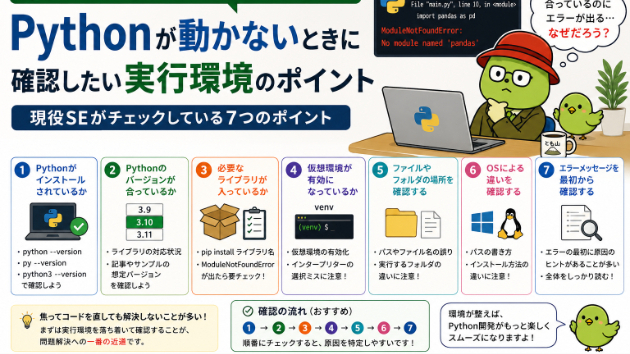 Pythonが動かない原因はコードだけじゃない？現役SEが確認する実行環境のポイント