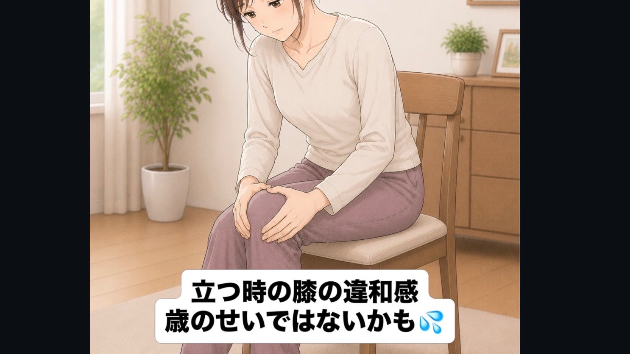 立ち上がる時に膝に違和感がありませんか？⚠️