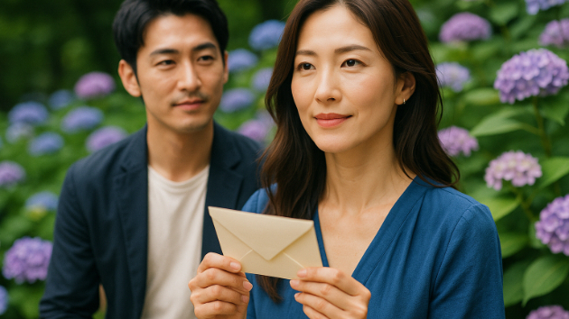 紫陽花が色づき始める前に届く“恋の招待状”