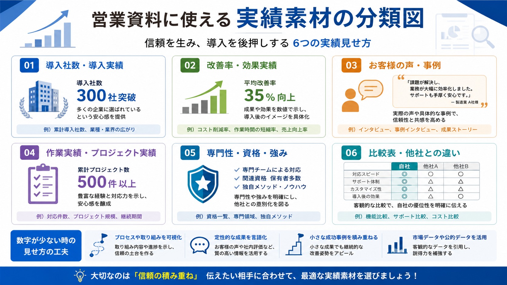 実績素材の分類図