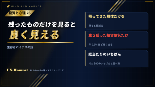 【投資と心理㉖】残ったものだけを見ると、良く見える。生存者バイアスと、総当たりのいちばん