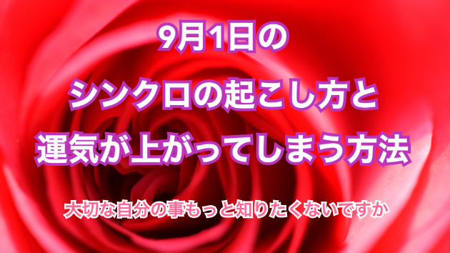 ９月１日のシンクロの起こし方と運気が上がってしまう方法☆彡