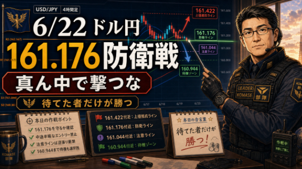 161.17防衛まで待て｜週明けレンジで無駄撃ちしない作戦伝令