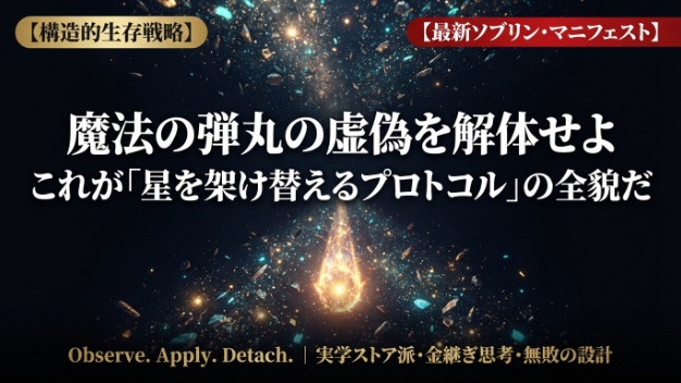 【構造的生存戦略】魔法の弾丸の虚偽を解体せよ：これが「星を架け替えるプロトコル」の全貌だ