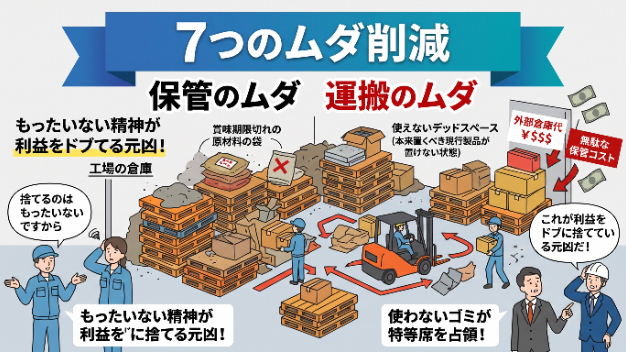 ７つのムダ削減　在庫のムダ 　運送のムダ　「もったいない精神」が生み出す『幽霊在庫』の恐怖