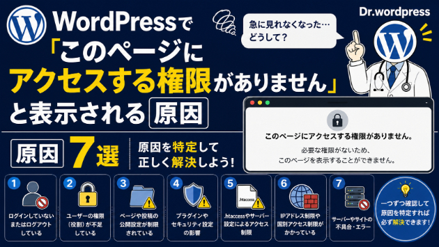 WordPressで「このページにアクセスする権限がありません」と表示される原因