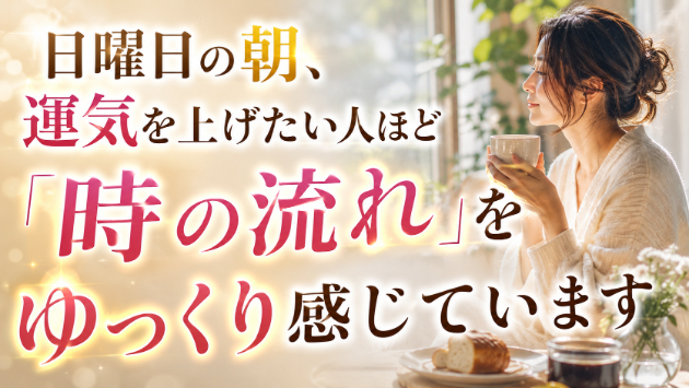 霊視・日曜日の朝、運気を上げたい人ほど「時の流れ」をゆっくり感じています　💗