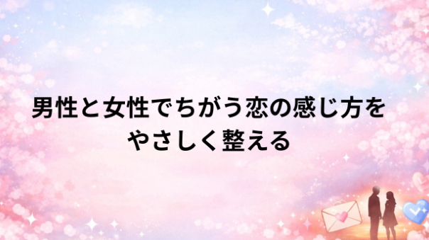 男性と女性でちがう、恋の感じ方をやさしく整える 第3話