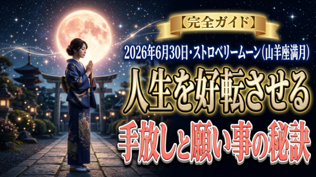 【2026年6月30日】山羊座満月「ストロベリームーン」で人生激変！願い事が叶う魔法の書き方・過ごし方