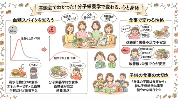 【分子栄養学座談会レポート】身体や心の不調は、普段の食事にあるかも？！