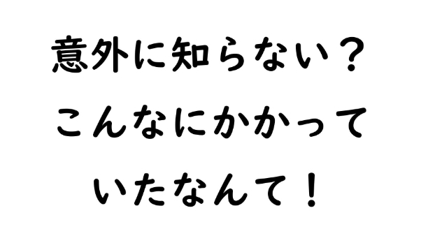 意外に知らない？こんなにかかっていたなんて！