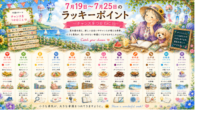 # 🌈 7月19日〜7月25日のラッキーポイント *Weekly Lucky Tips*  