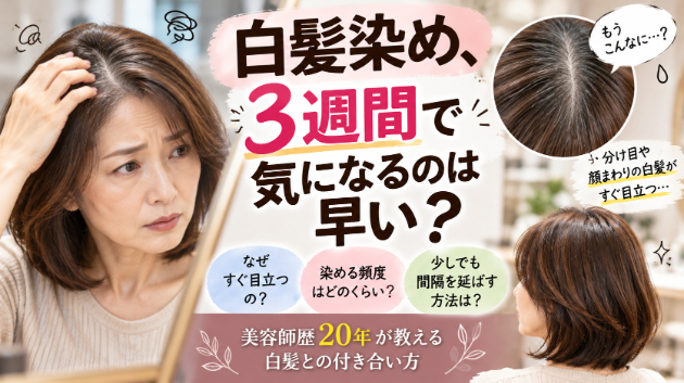 白髪染め、3週間で根元が気になるのは早い？美容師歴20年が教える白髪との付き合い方