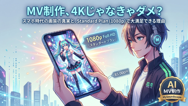 「MV制作、4Kじゃなきゃダメ？」スマホ時代の画質の真実と、スタンダードプラン（1080p）で大満足できる理由