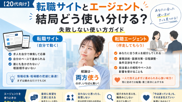 【20代向け】転職サイトとエージェント、結局どう使い分ける？ 失敗しない使い方ガイド