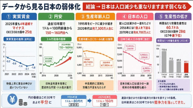 データから見る日本の弱体化