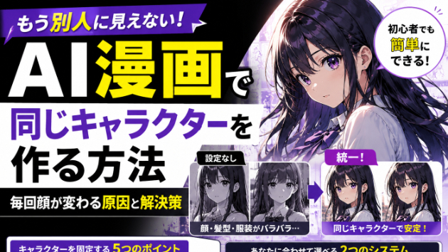 AI漫画で同じキャラクターを作る方法｜毎回顔が変わる原因と解決策