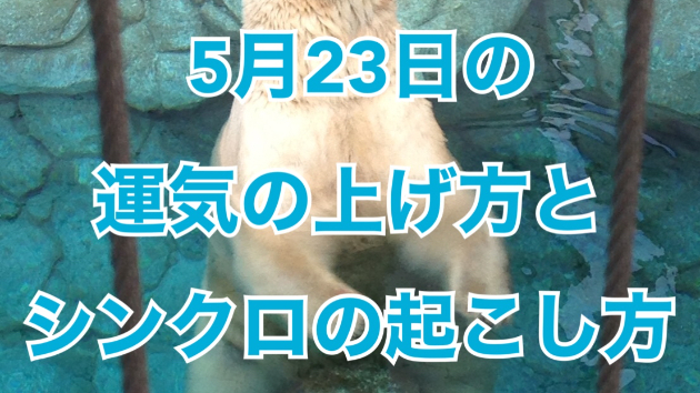 5月２３日の運気の上げ方とシンクロの起こし方☆彡