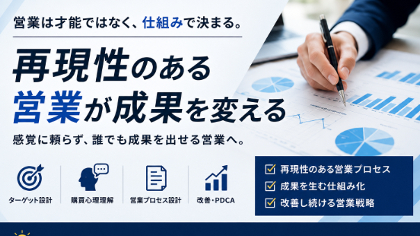 営業は才能ではありません。「再現できる営業」が成果を変えます。