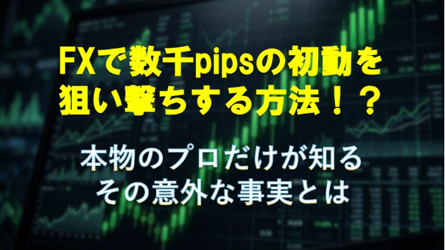 FXで数千pipsの「初動」を狙い撃ちする方法！？本物のプロだけが知るその意外な事実とは