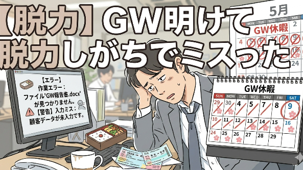 【脱力】GW明けて脱力しがちでミスった