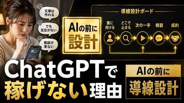 【副業初心者】ChatGPTを使っても稼げない理由｜スマホ在宅で収益化につなげる前に決める3つ