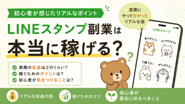 LINEスタンプ副業は本当に稼げる？初心者が感じたリアル