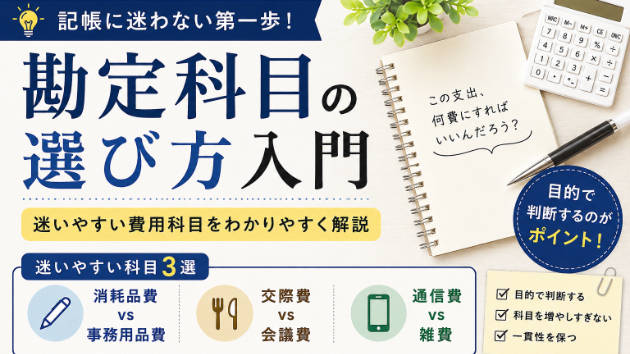 勘定科目の選び方入門｜迷いやすい費用科目まとめ