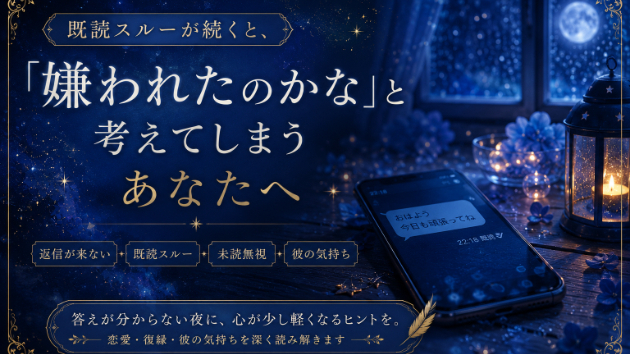 既読スルーが続くと、「嫌われたのかな」と考えてしまうあなたへ