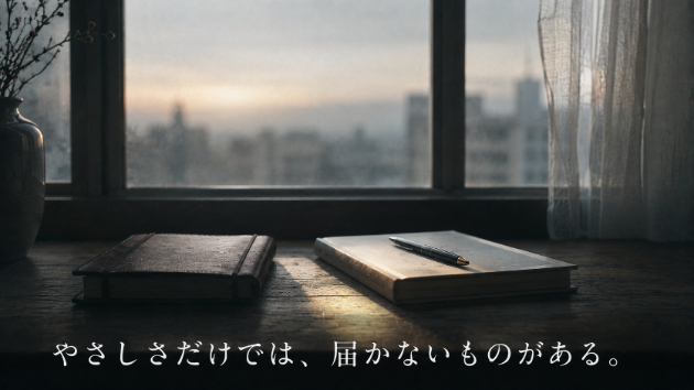 やさしさだけでは、届かないものがある。