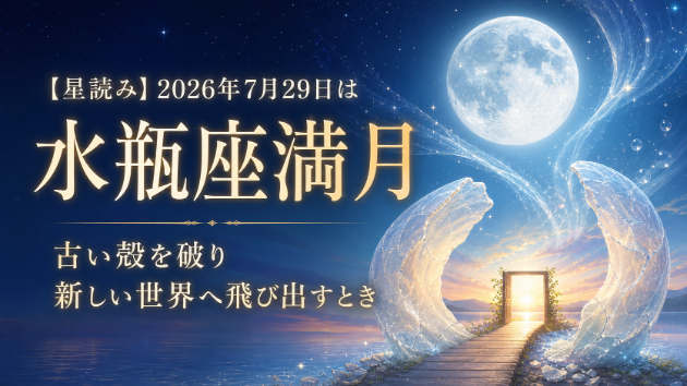 【星読み】2026年7月29日は水瓶座満月｜古い殻を破り、新しい世界へ飛び出すとき