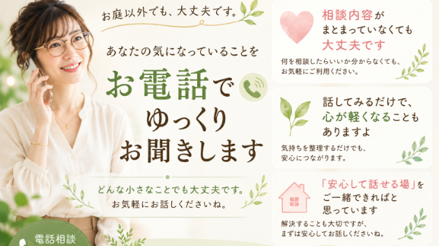 話してみるだけでも大丈夫です。電話相談サービスを始めました