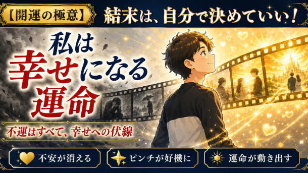 【開運の極意】不運はすべて幸せへの伏線！「私は必ず幸せになる」と決めるだけで運命が大逆転する