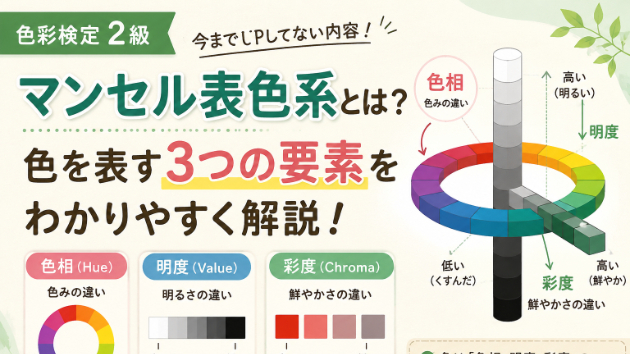 マンセル表色系とは？色を表す3つの要素をわかりやすく解説！