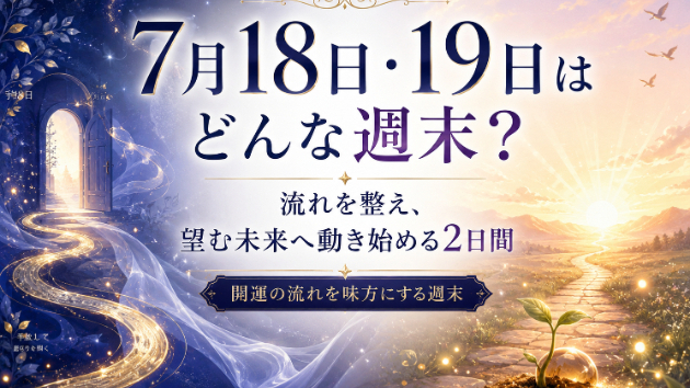 7月18日・19日はどんな週末？流れを整え、望む未来へ動き始める2日間