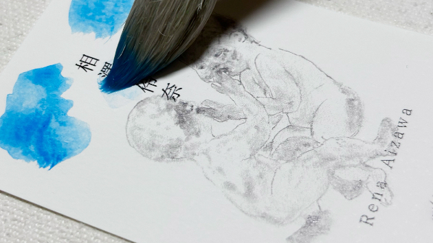 一枚一枚、手描きでペイントします