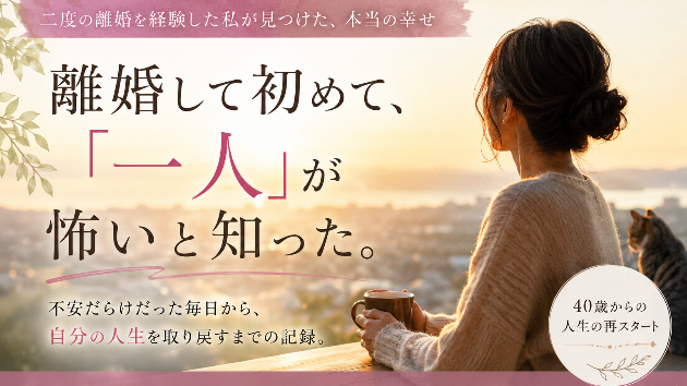 離婚して初めて、「一人」が怖いと知った。──怖かったのは、離婚ではなく”人生を一人で選ぶこと”だった。