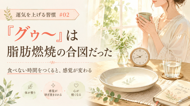 「グゥ〜」は脂肪燃焼の合図だった  運気を上げる習慣　#02　――食べない時間をつくると、感覚が変わる