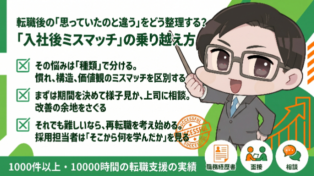 転職後の「入社後ミスマッチ」を感じたとき、どう考えどう動くか 「辞める」か「続ける」かを整理する